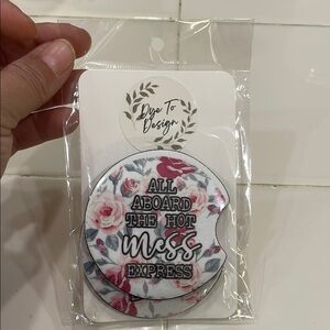 Handmade Floral Car Coaster Set